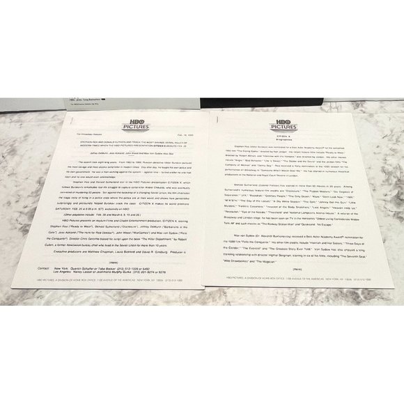 HBO Movie Press Kit Citizen X Stephen Rea Donald Sutherland Slides Photos 1995 - Picture 4 of 7